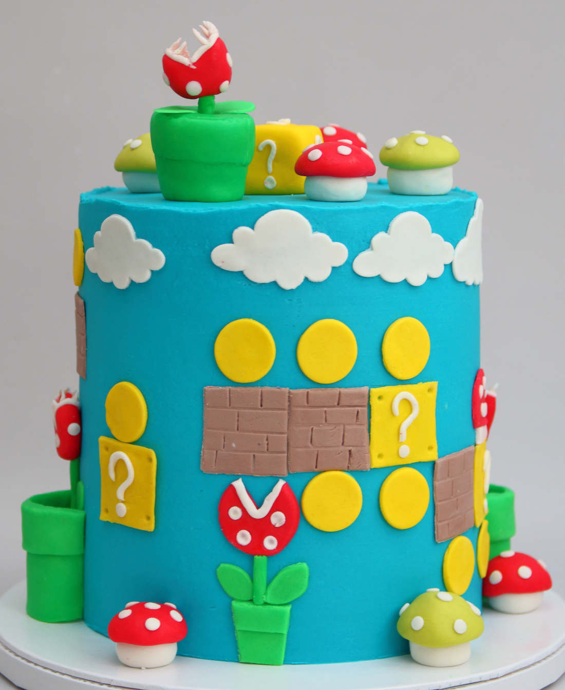 Mushroom kingdom on a cake