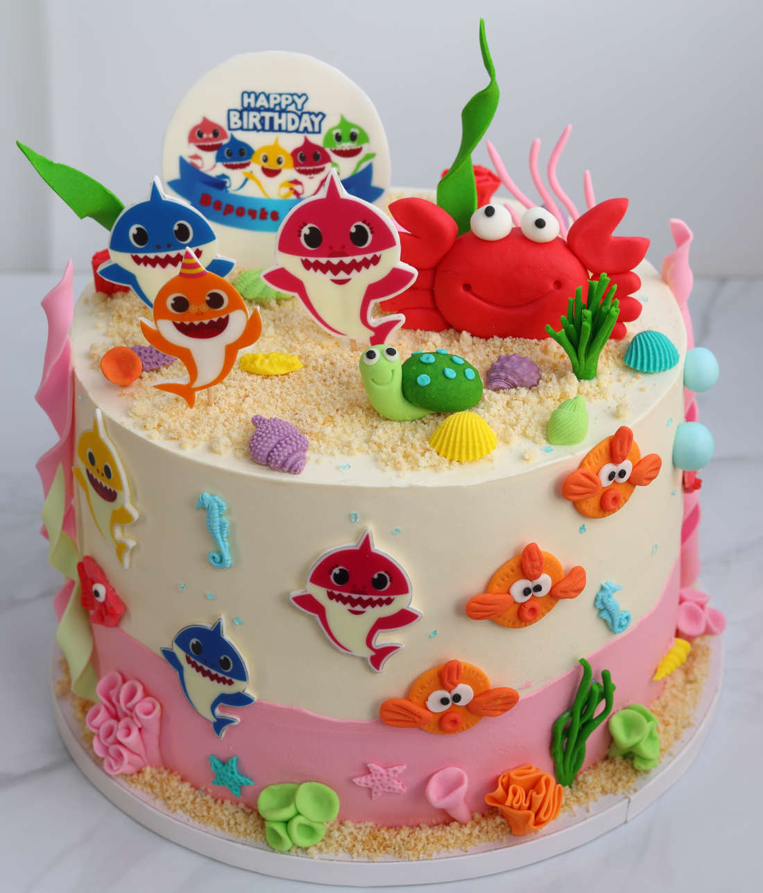 Jūros tortas su rykliais Baby Shark