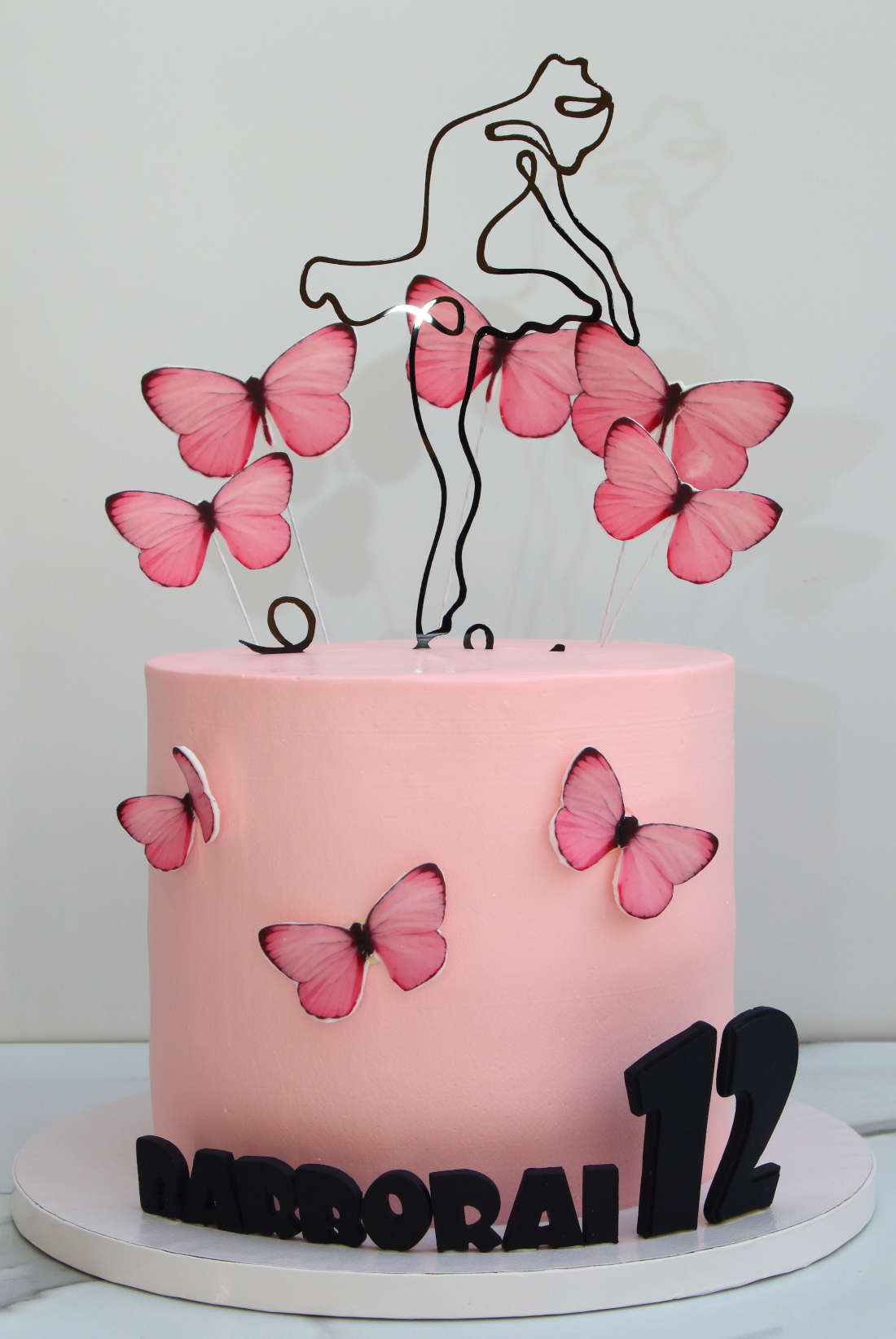 Cake with the ballerina and butterflies for a 12 year old girl