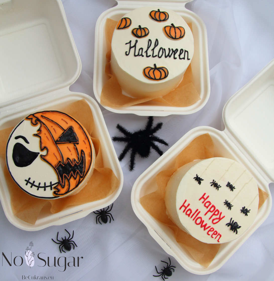Sugar-free bento cakes for Halloween