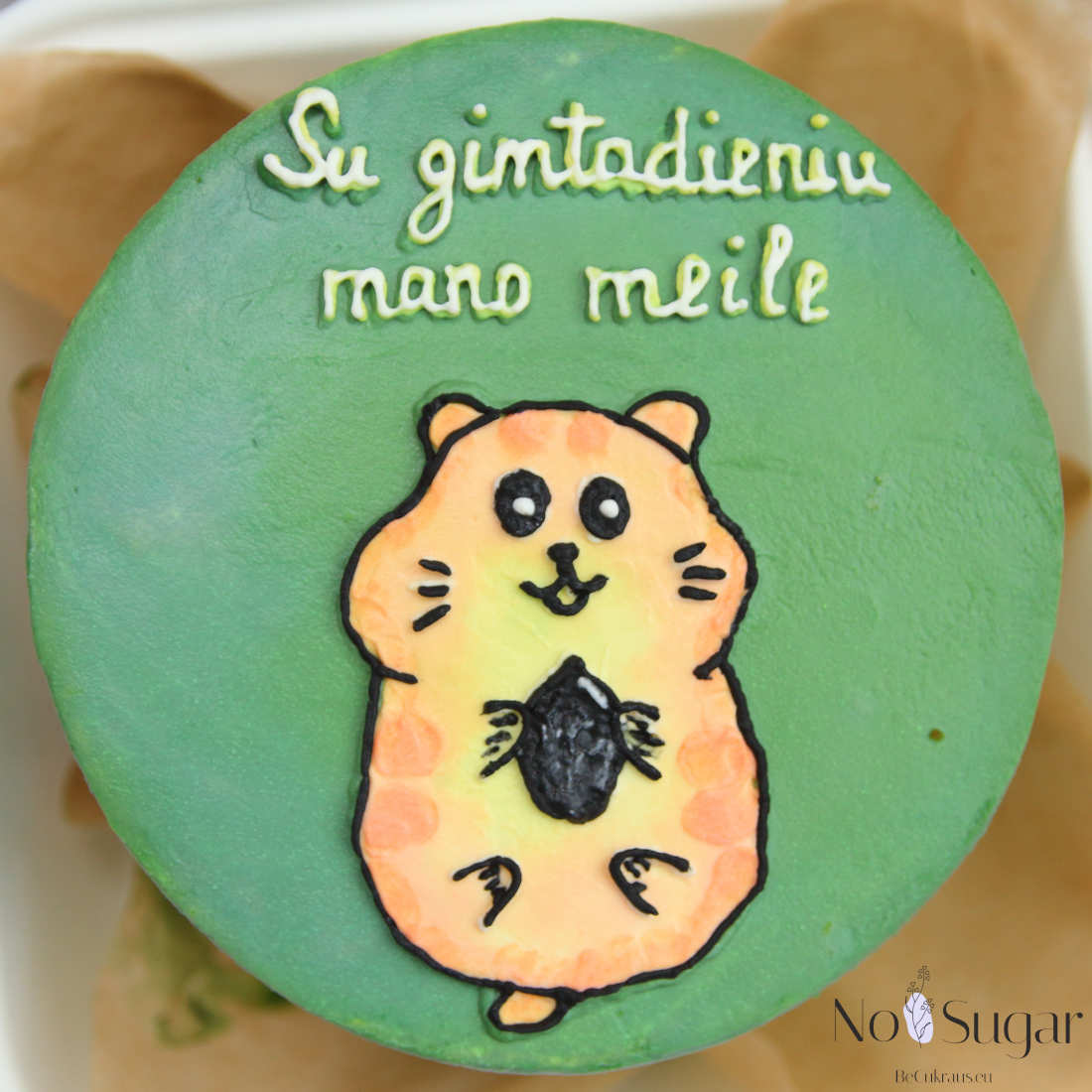 Bento cake with congratulations in Lithuanian