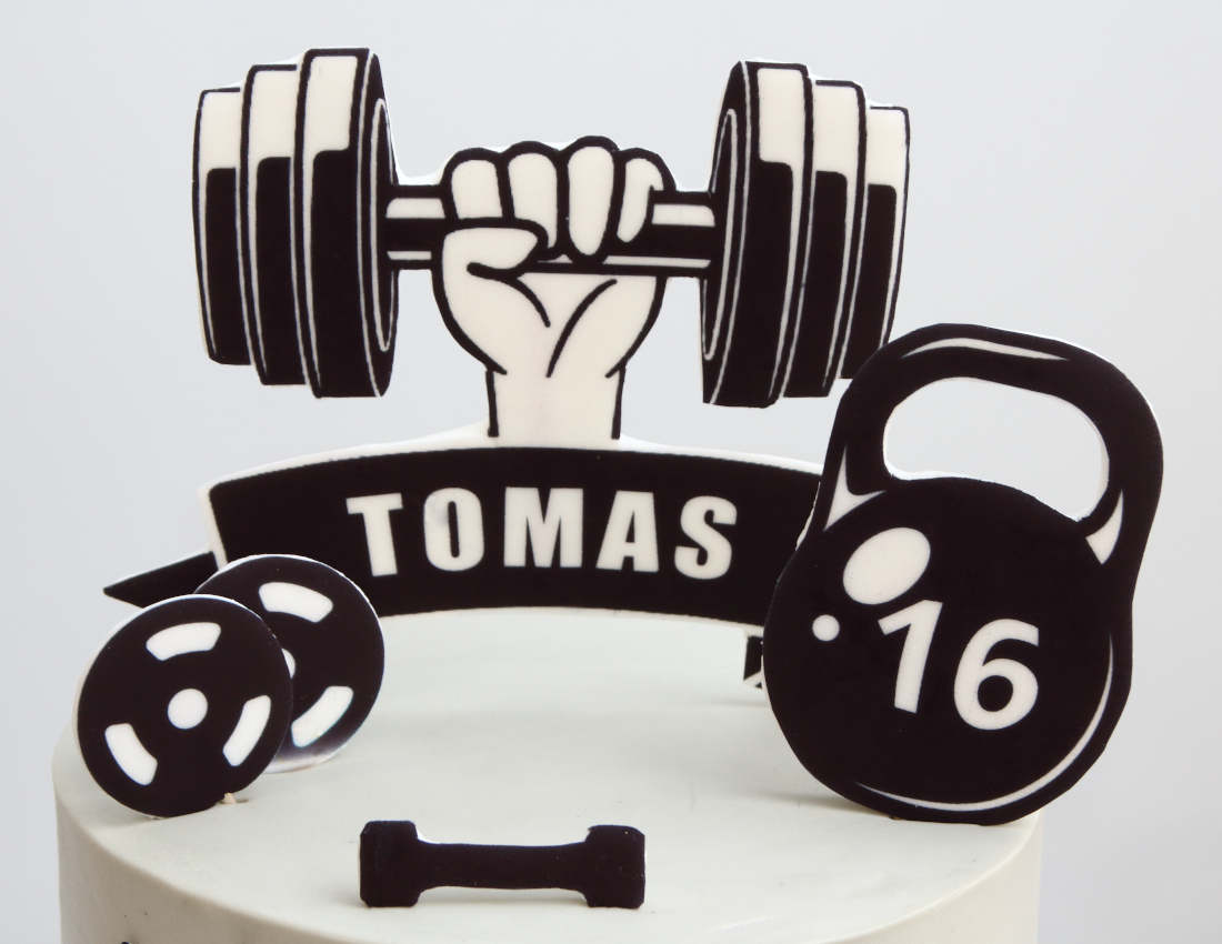Cake for a 16 year old athlete - age on the kettlebell