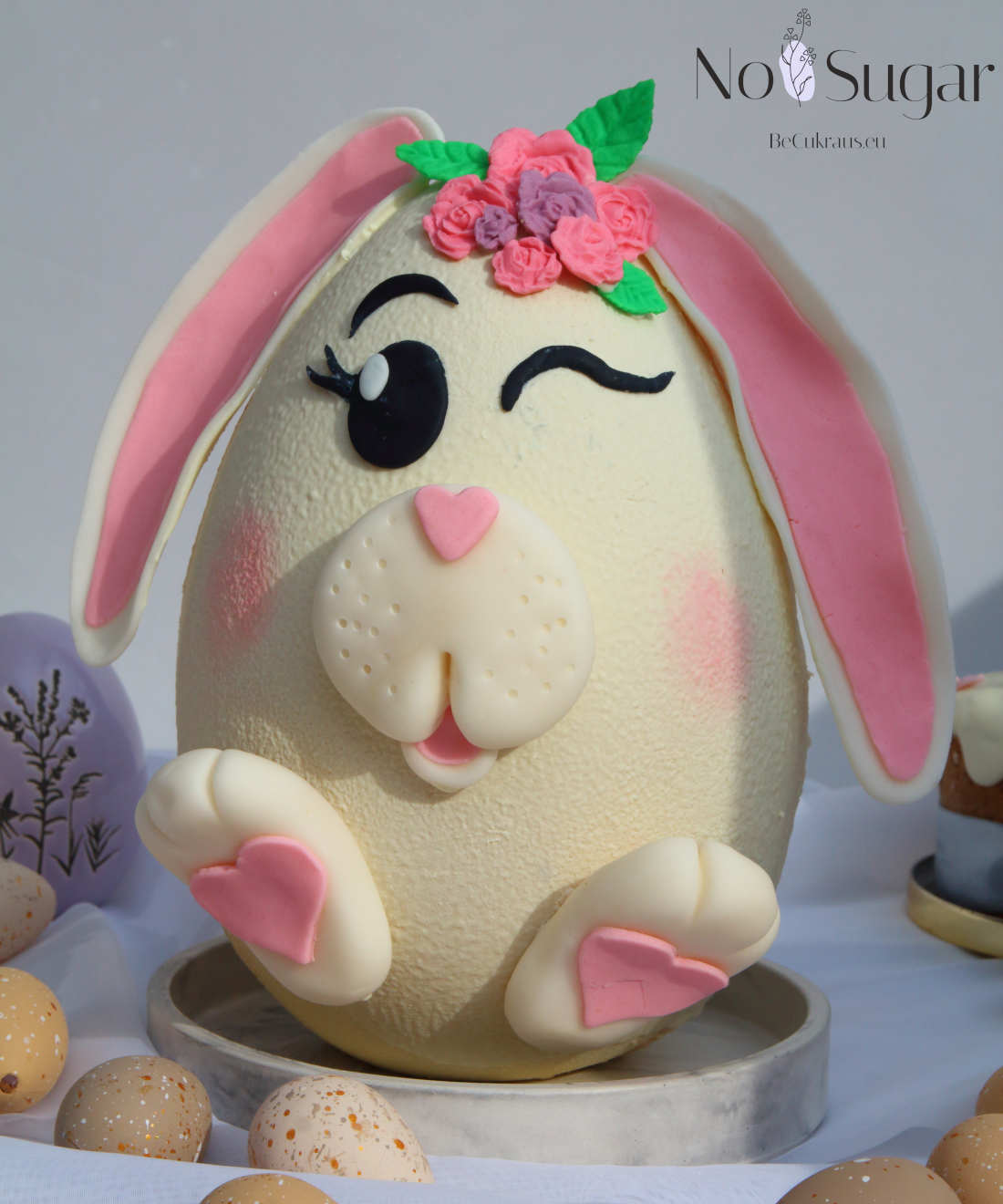 Large egg in the shape of an Easter bunny