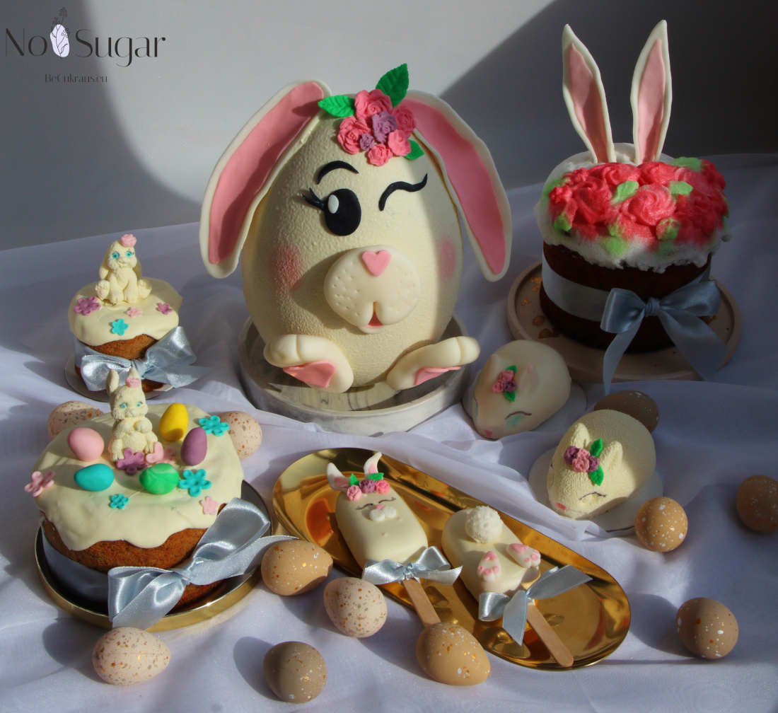 Chocolate Easter bunny and sugar-free sweets for Easter