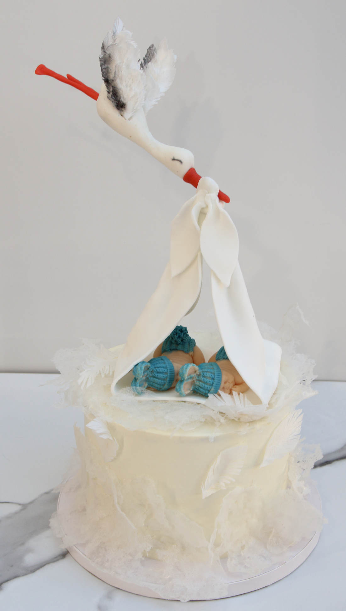 Stork cake for twins