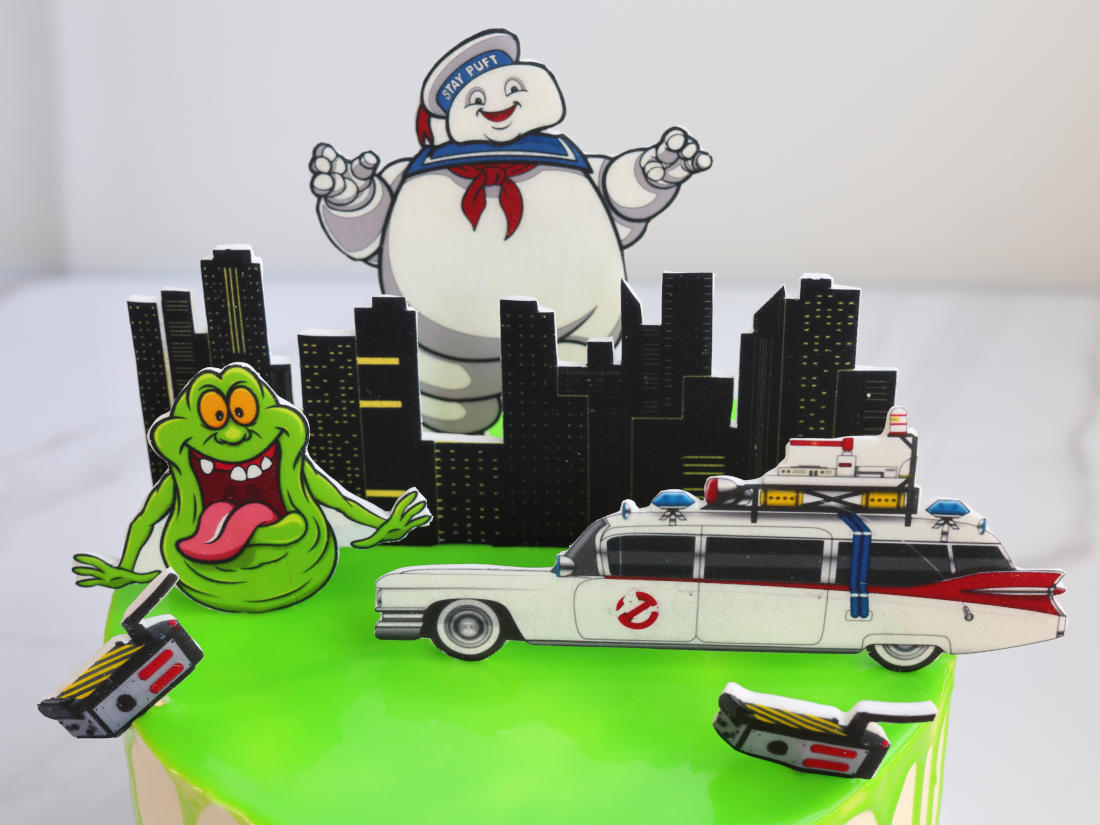 Cake featuring Slime and the Ghostbusters car