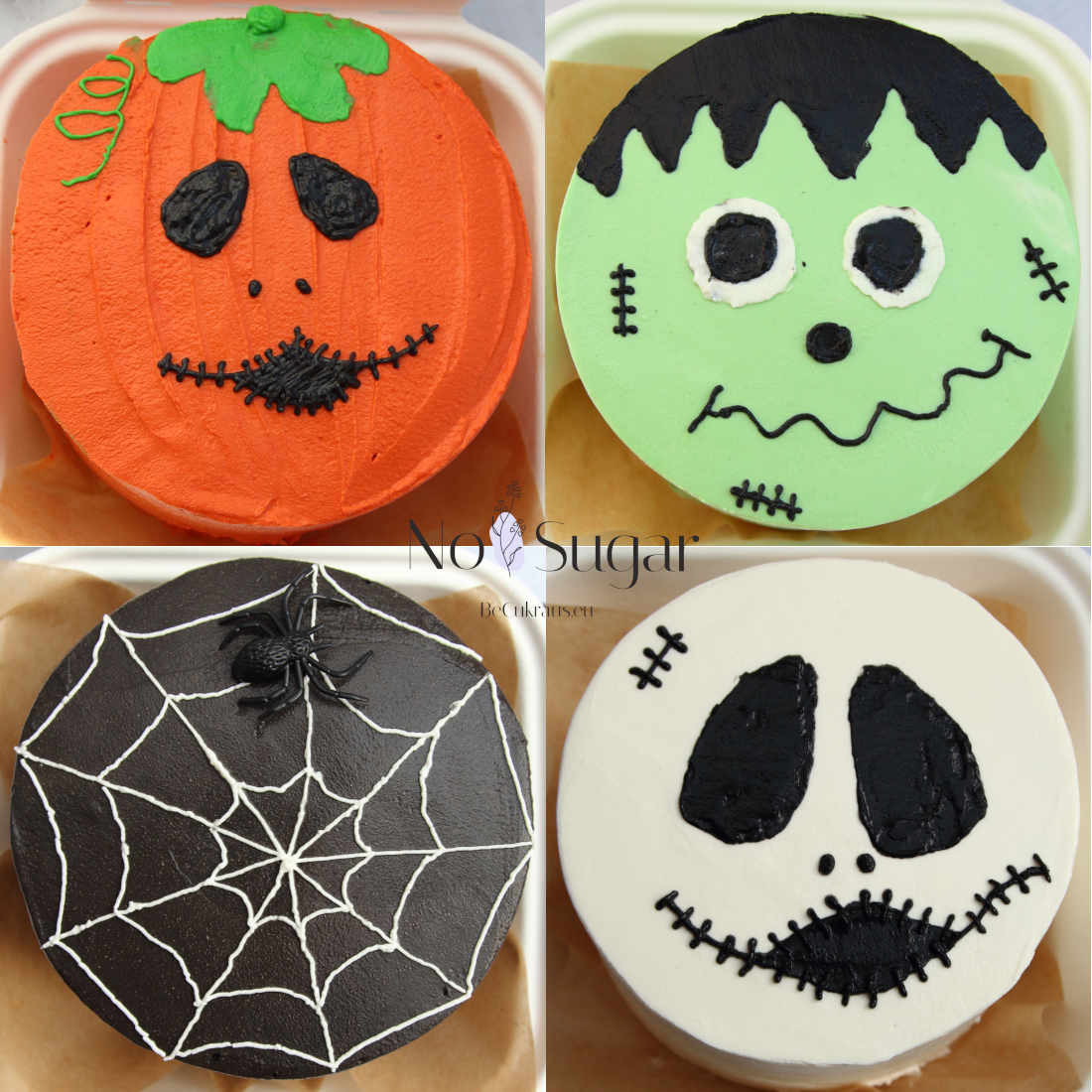 Helovino bento tortas: moliūgas, Frankenšteinas, voras