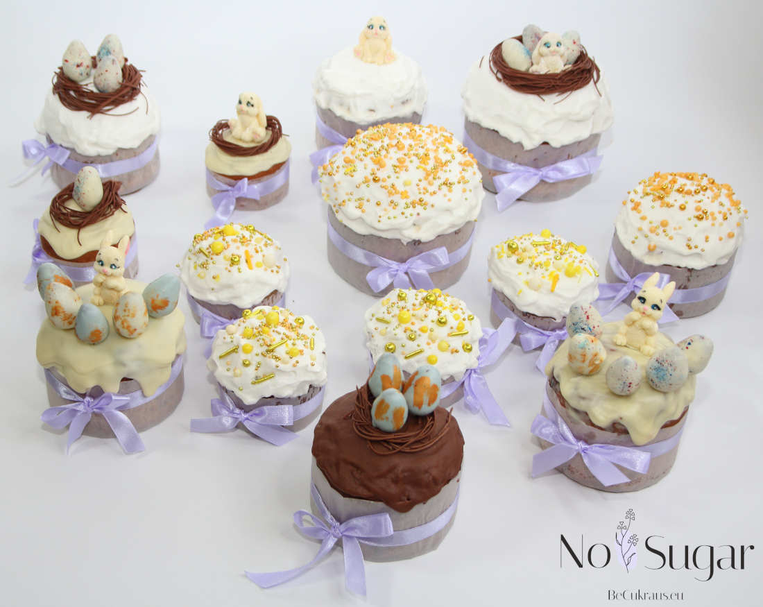 Velykinių pyragų dekoravimo galimybės be cukraus