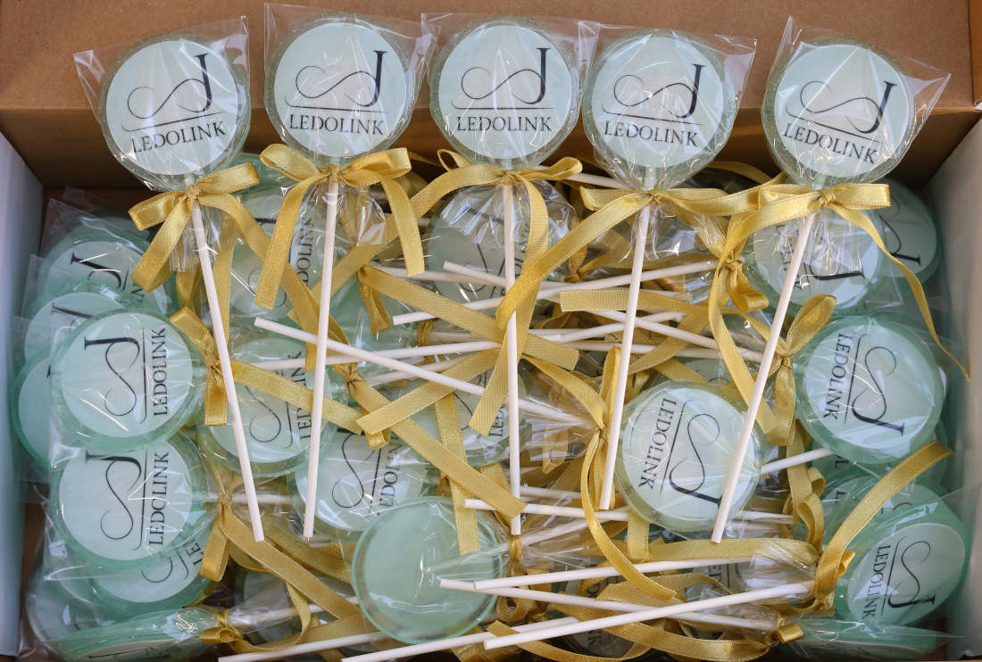 Леденцы для компании с логотипом в упаковке