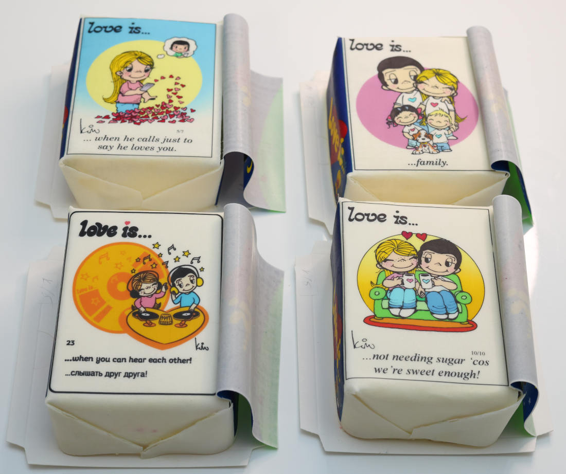 Different inserts in Love is cakes