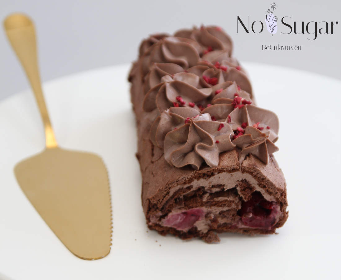 Меренговый рулет с шоколадом без сахара