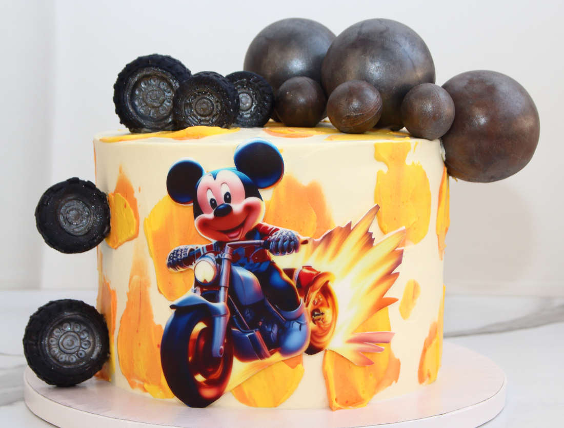 Tortas baikeriams Motociklas ir Peliukas Mikis