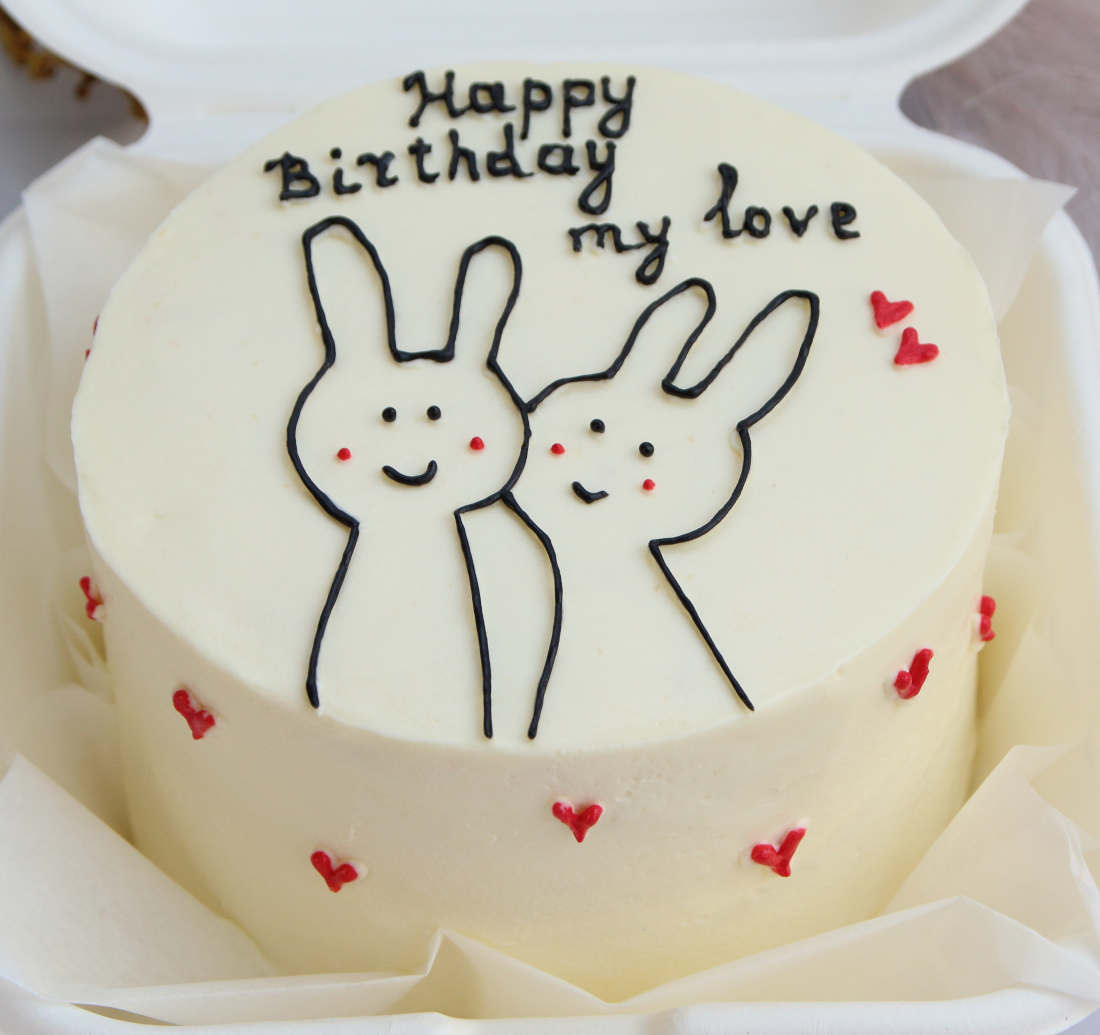 Bento cake with hearts