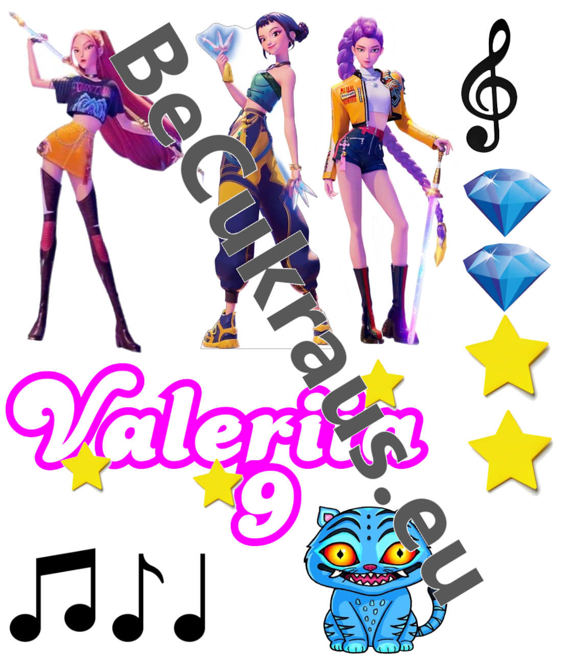 KPop Demon Hunters cake images with the birthday girl's name