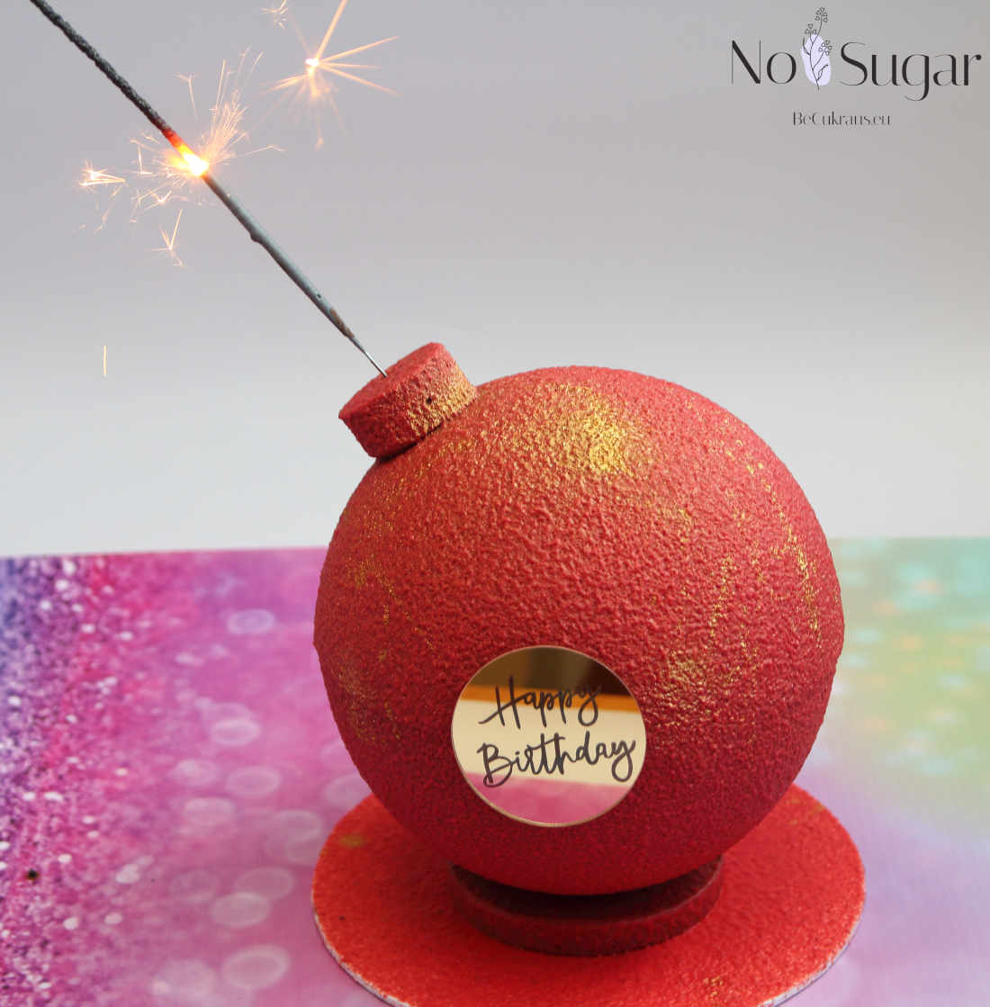 Chocolate bomb cake with a sparkler instead of a wick