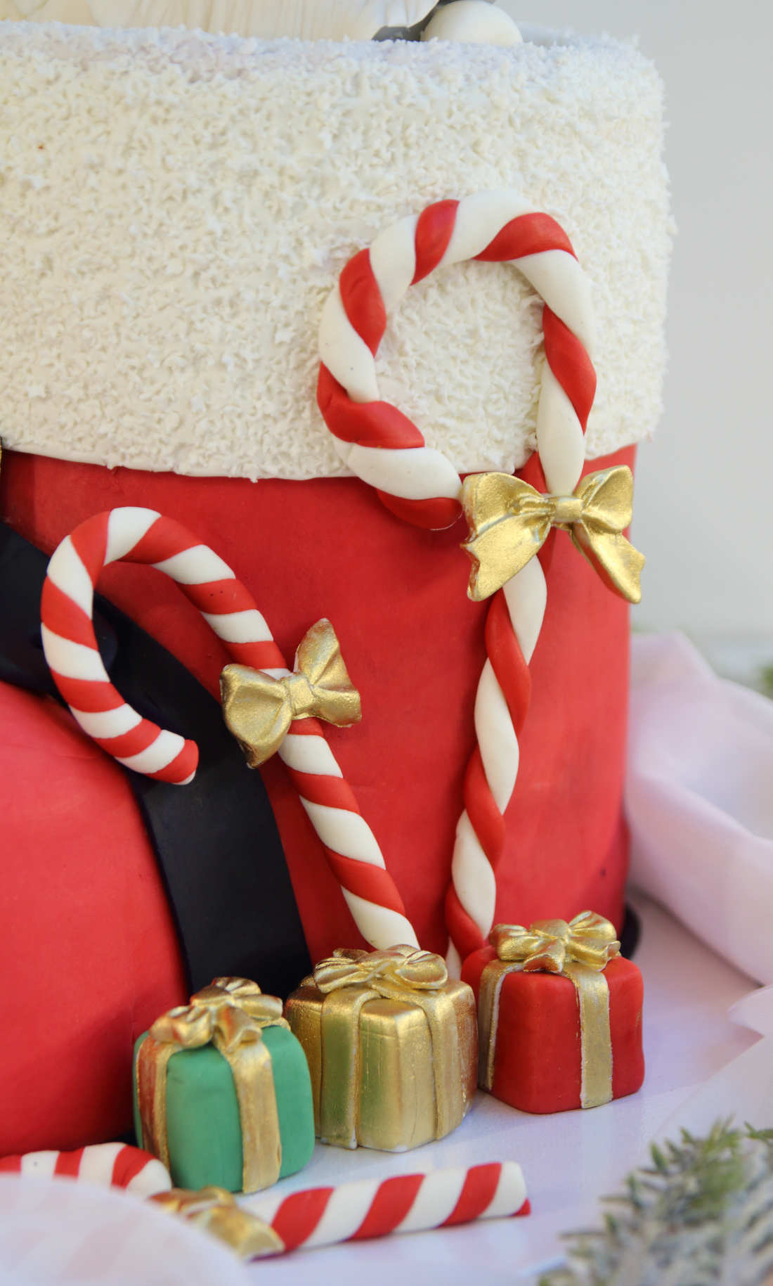 Cake with gifts for Christmas and New Year