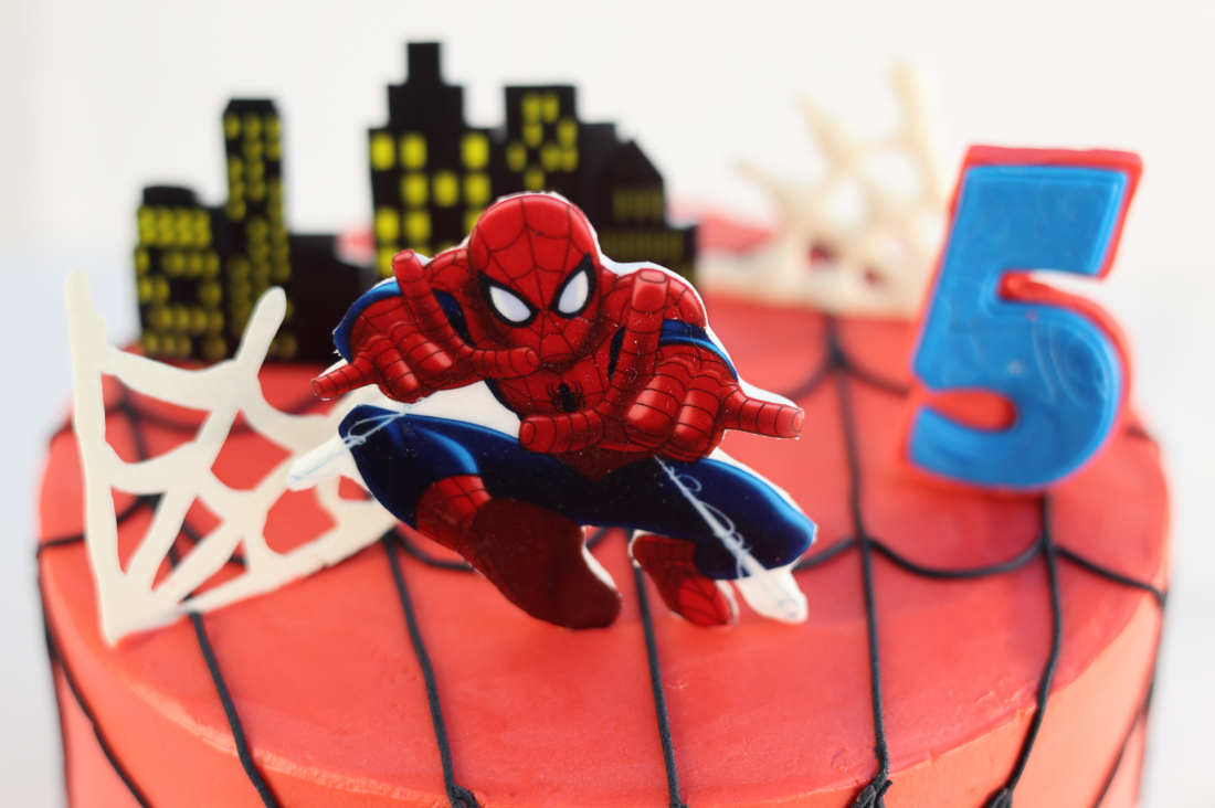 Spider-Man and a night city for a 5-year-old child