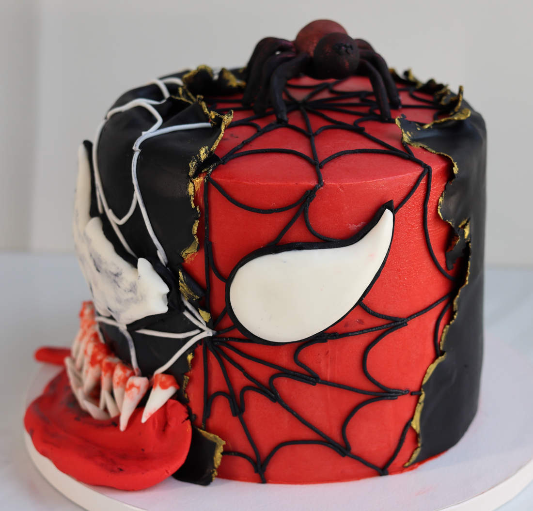 Half a Spider-Man cake